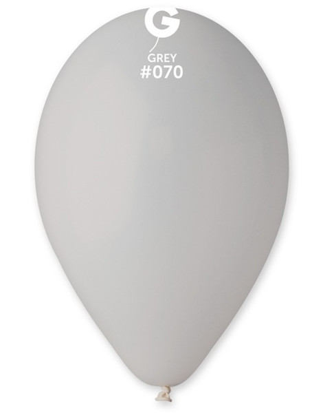 12in Gemar Standard Grey Balloons 50ct #070 - Joker Party Supply
