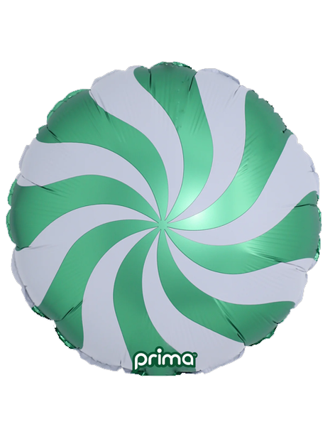 18in Prima Green Candy Swirl Balloon - Joker Party Supply