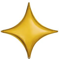 18in Prima Gold Star Point Balloons 5ct - Joker Party Supply
