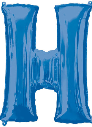 34in Anagram Blue Letter H Balloon - Joker Party Supply