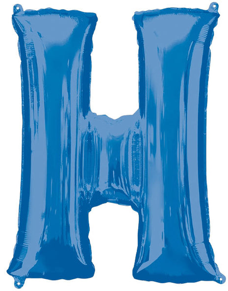 34in Anagram Blue Letter H Balloon - Joker Party Supply
