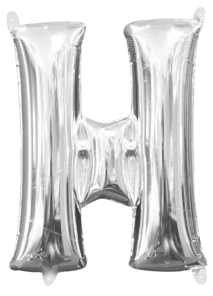 16in Anagram Air-Filled Silver Letter H Balloon - Joker Party Supply