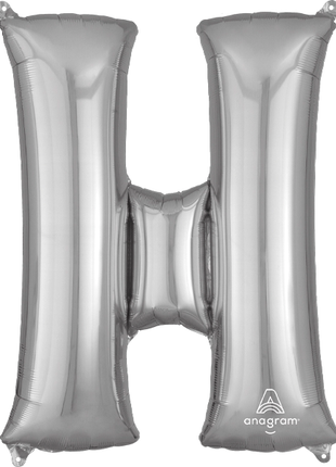 34in Anagram Silver Letter H Balloon - Joker Party Supply