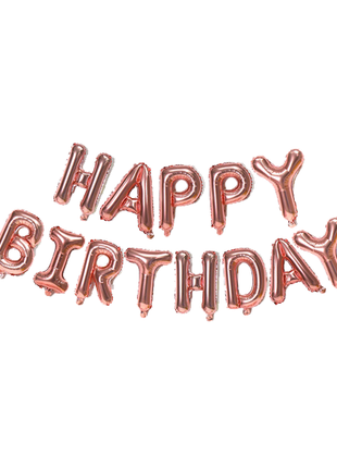 16in Party Rose Gold Happy Birthday Letter Banner Balloons - Joker Party Supply