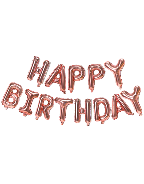 16in Party Rose Gold Happy Birthday Letter Banner Balloons - Joker Party Supply