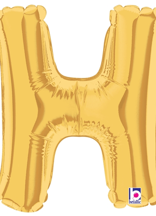 34in Betallic Gold Letter H Megaloons - Joker Party Supply