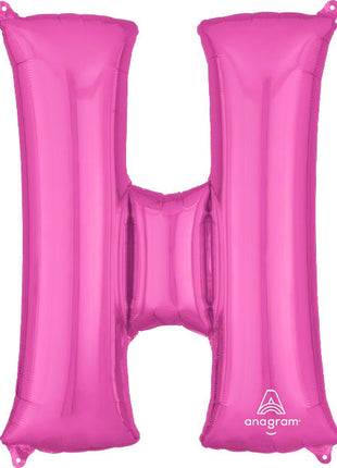 34in Anagram Pink Letter H Balloon - Joker Party Supply