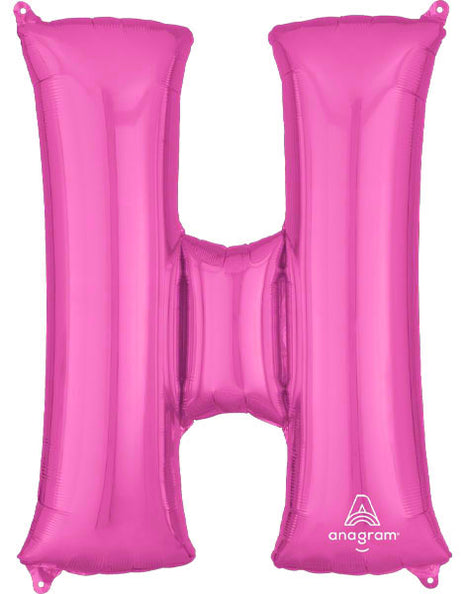 34in Anagram Pink Letter H Balloon - Joker Party Supply