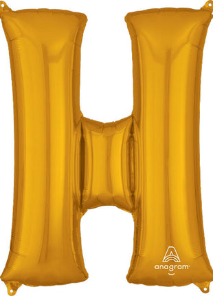 34in Anagram Gold Letter H Balloon - Joker Party Supply