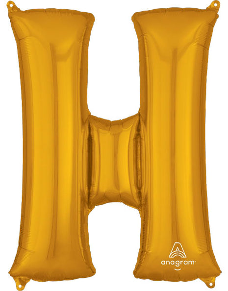 34in Anagram Gold Letter H Balloon - Joker Party Supply