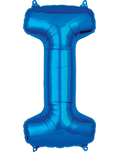 34in Anagram Blue Letter I Balloon - Joker Party Supply