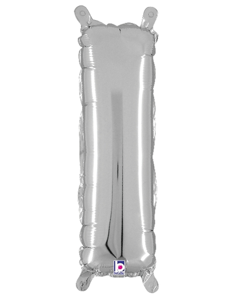 14in Betallic Air-Filled Silver Letter I Balloon - Joker Party Supply