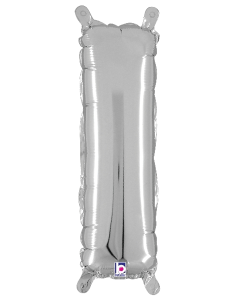 14in Betallic Air-Filled Silver Letter I Balloon - Joker Party Supply