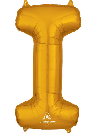 34in Anagram Gold Letter I Balloon - Joker Party Supply