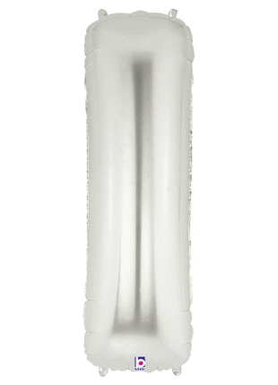 34in Betallic Silver Letter I Megaloons - Joker Party Supply