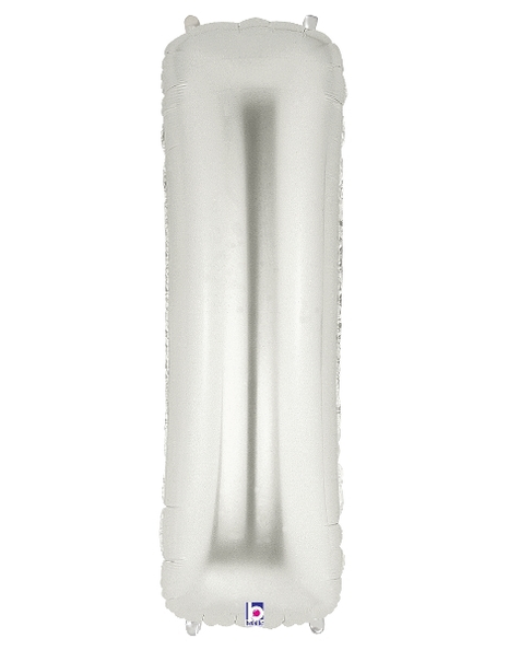 34in Betallic Silver Letter I Megaloons - Joker Party Supply