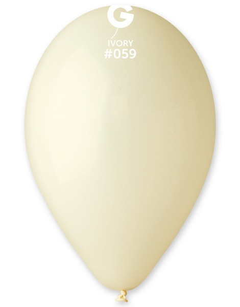 12in Gemar Standard Ivory Balloons 50ct #059 - Joker Party Supply
