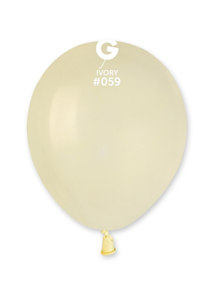 5in Gemar Standard Ivory Balloons 100 # 059 - Joker Party Supply