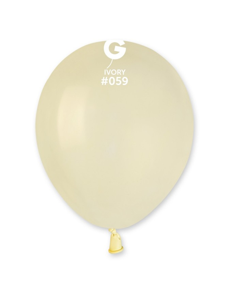 5in Gemar Standard Ivory Balloons 100 # 059 - Joker Party Supply