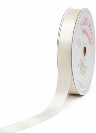 7/8in Single Face Satin Ivory Ribbon 100Yds