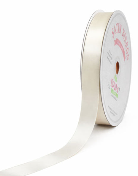 7/8in Single Face Satin Ivory Ribbon 100Yds