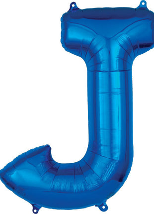 34in Anagram Blue Letter J Balloon - Joker Party Supply