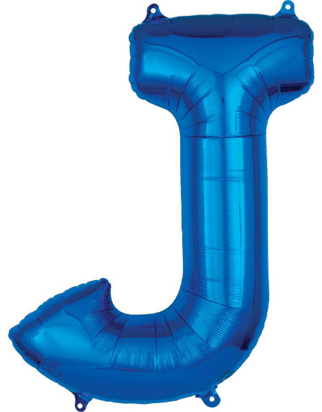 34in Anagram Blue Letter J Balloon - Joker Party Supply