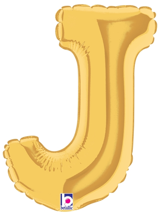34in Betallic Gold Letter J Megaloons - Joker Party Supply