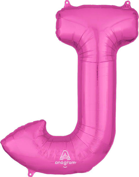 34in Anagram Pink Letter J Balloon - Joker Party Supply