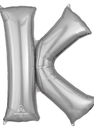 34in Anagram Silver Letter K Balloon - Joker Party Supply