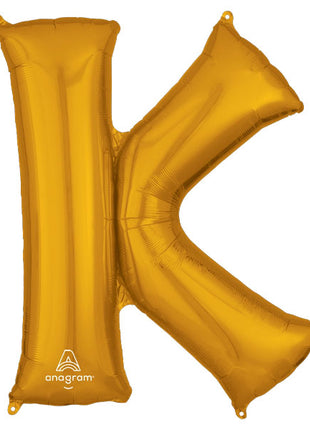 34in Anagram Gold Letter K Balloon - Joker Party Supply