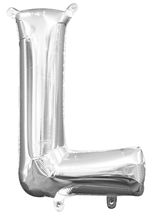 16in Anagram Air-Filled Silver Letter L Balloon - Joker Party Supply
