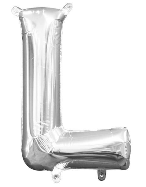 16in Anagram Air-Filled Silver Letter L Balloon - Joker Party Supply