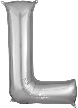 34in Anagram Silver Letter L Balloon - Joker Party Supply