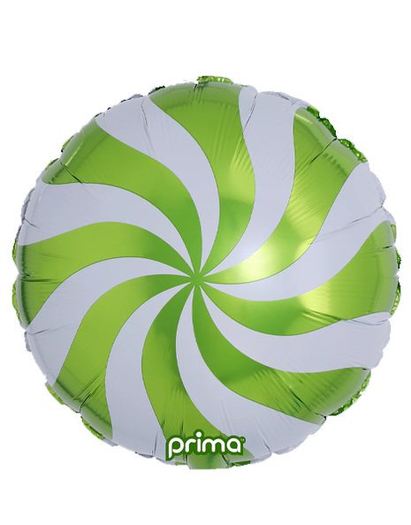 18in Prima Lime Green Swirl Balloon - Joker Party Supply