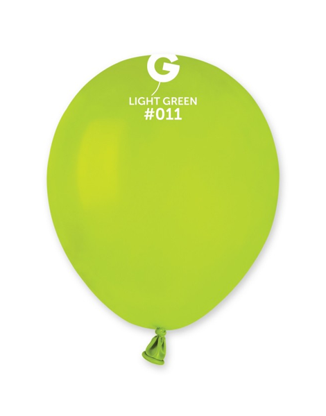 5in Gemar Standard Light Green Balloons 100 # 011 - Joker Party Supply