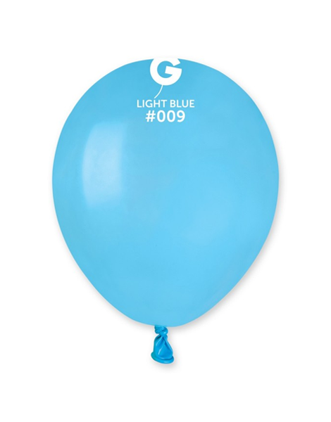 5in Gemar Standard Light Blue Balloons 100 # 009 - Joker Party Supply