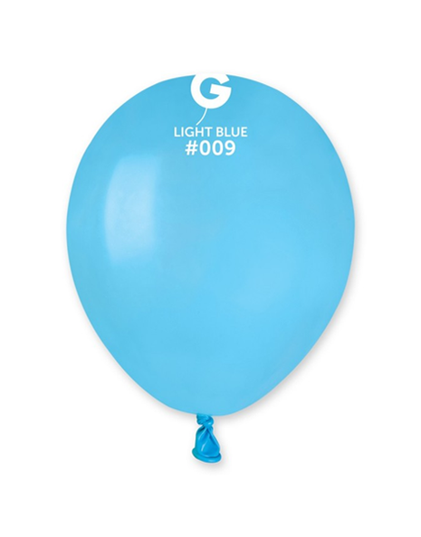 5in Gemar Standard Light Blue Balloons 100 # 009 - Joker Party Supply