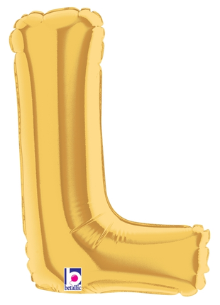 34in Betallic Gold Letter L Megaloons - Joker Party Supply