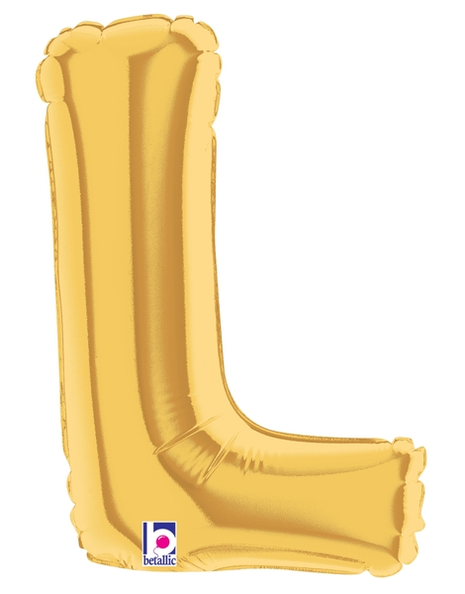 34in Betallic Gold Letter L Megaloons - Joker Party Supply