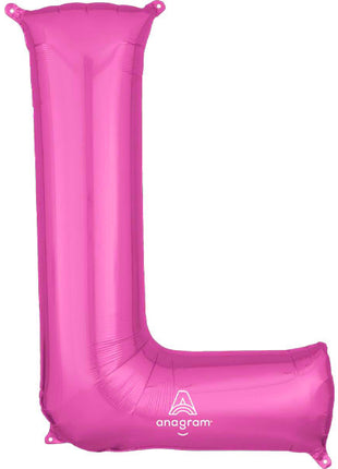 34in Anagram Pink Letter L Balloon - Joker Party Supply