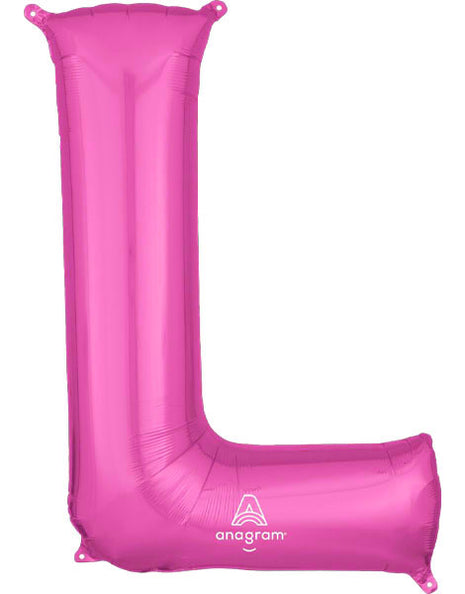 34in Anagram Pink Letter L Balloon - Joker Party Supply
