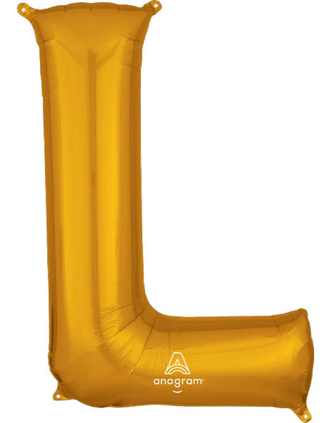 34in Anagram Gold Letter L Balloon - Joker Party Supply