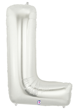 34in Betallic Silver Letter L Megaloons - Joker Party Supply