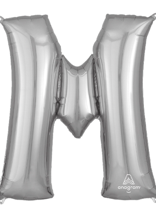 34in Anagram Silver Letter M Balloon - Joker Party Supply