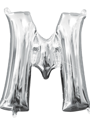 16in Anagram Air-Filled Silver Letter M Balloon - Joker Party Supply
