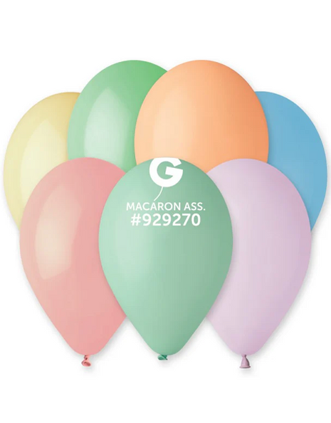 12in Gemar Macaron Assorted Balloons 50ct #929270 - Joker Party Supply