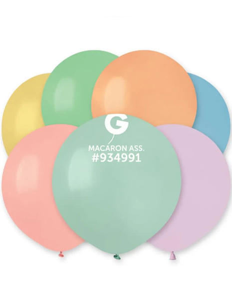 19in Gemar Macaron Assorted Balloons 25ct #929270 - Joker Party Supply