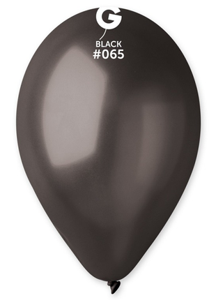 12in Gemar Metallic Black Balloons 50ct #065 - Joker Party Supply