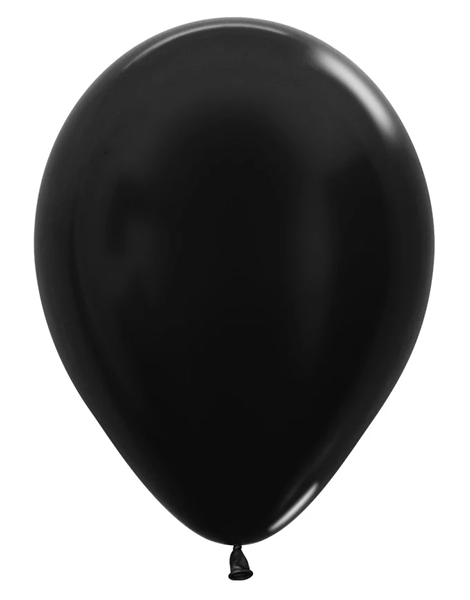 11in Sempertex Metallic Black 100ct - Joker Party Supply